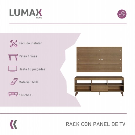 Rack con Panel para TV hasta 65 Pulgadas Rustico