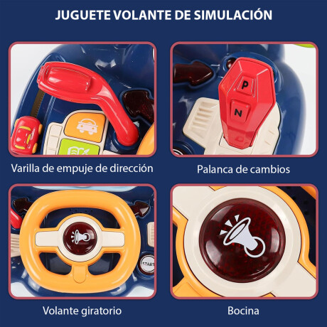 Volante Musical Juego Infantil Simulador Manejo Luz Sonidos Azul