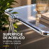 Mesa ComboHome Plia Acrílico Metal Plegable 65x50 Premium Plateada
