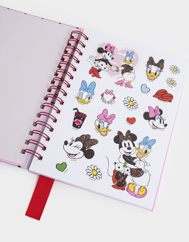 Anotadores Cuadernos y Memos Cuaderno A5 Anillado Con Memo Y Stickers Rosa - Rosa Claro