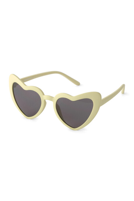Lentes de sol, protección 100% UVA-UVB, diseño corazón, amarillos. Talle 4/7 Sin color