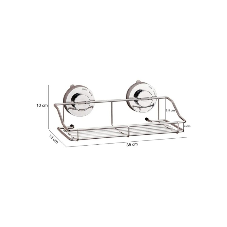 REPISA SOPORTE PARA BAÑO COCINA CON VENTOSA PLATEADO