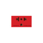 Mód. tomacorriente universal c/ 2 tierras rojo-Ave ELE01057