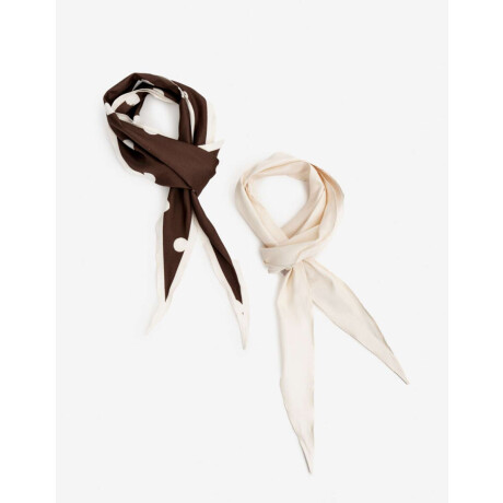 Set De Pañuelos De Raso Marron Chocolate