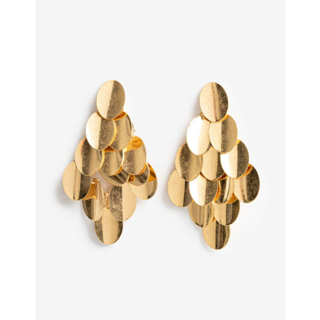 Aros Colgantes Largos Metal Dorado Oro Amarillo
