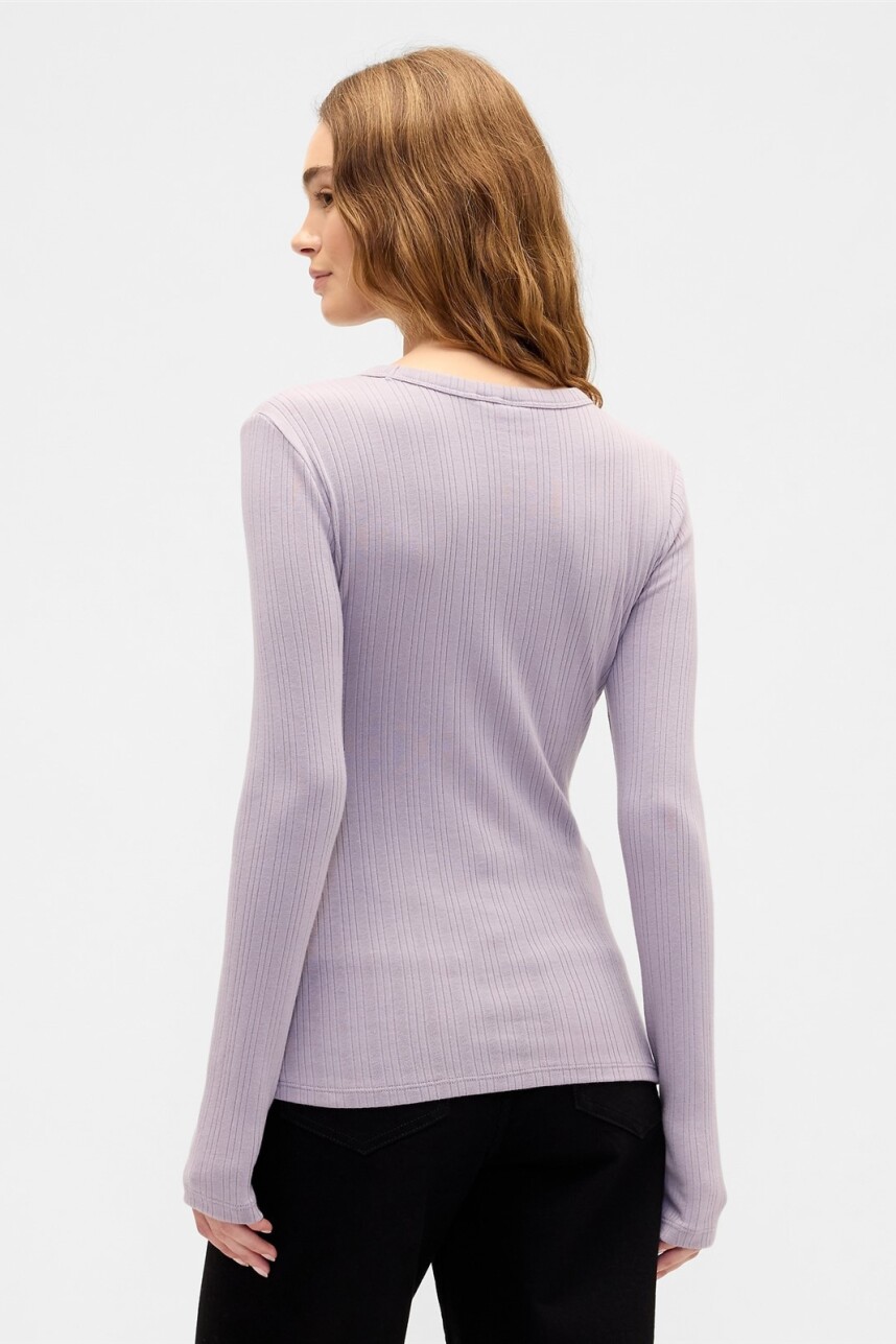 Remera Rib Mujer Dusty Mauve
