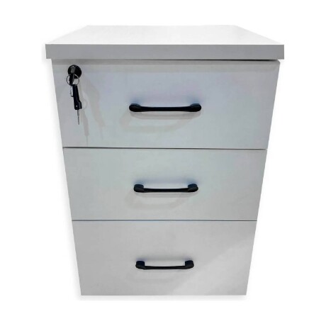 Cajonera con Llave de Madera Melaminico x3 cajones Blanco
