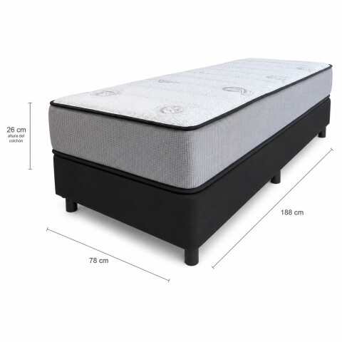 Sommier Completo Mega Densidad Plus 1 Plaza - 78 cm