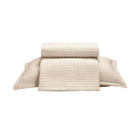 Juego Colcha y Funda Dohler Provenza 1 Plaza 100% Microfibra BEIGE