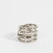 Anillos Medianos y Grandes De metal Anillo Cuatro Vueltas - Plateado