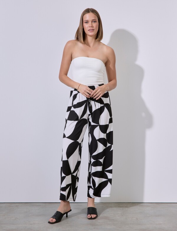 Pantalon Printed NEGRO/BLANCO