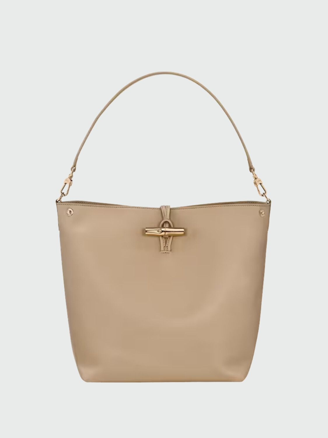 Longchamp -Bolso de cuero, Le Roseau Sleek Beige