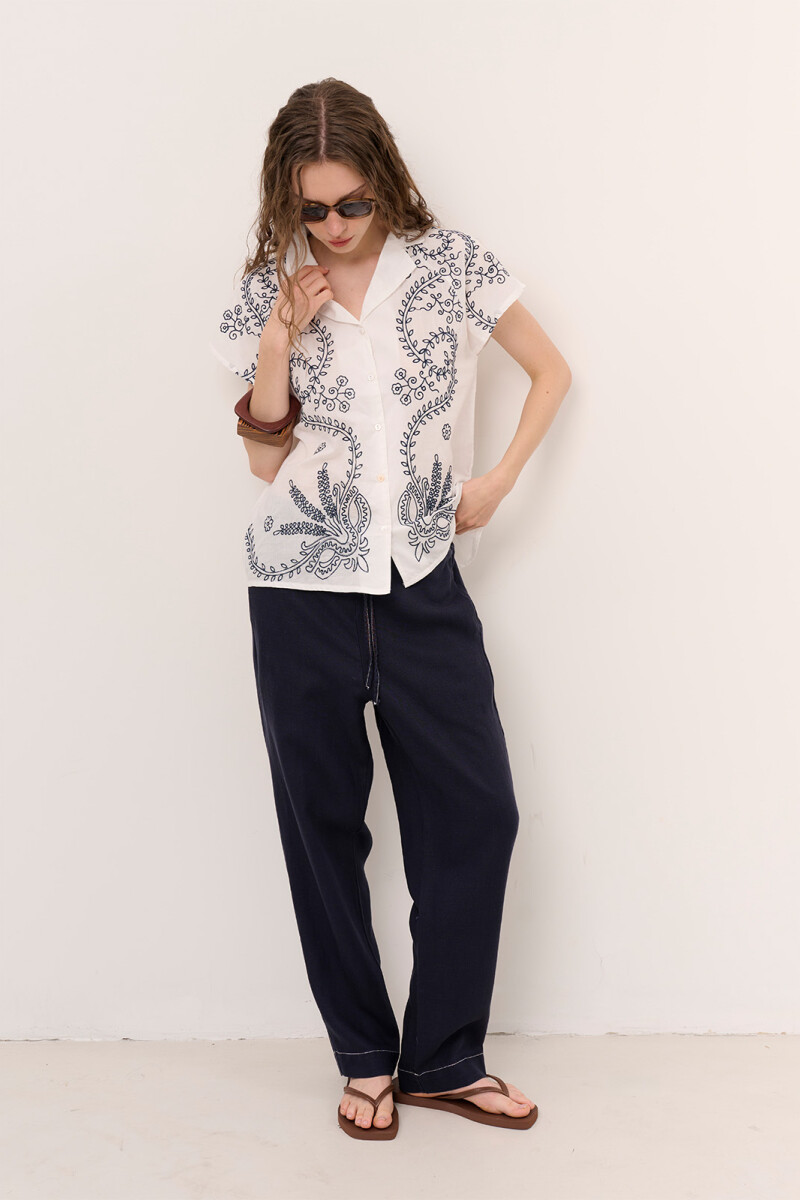 PANTALON LINO NET AZUL
