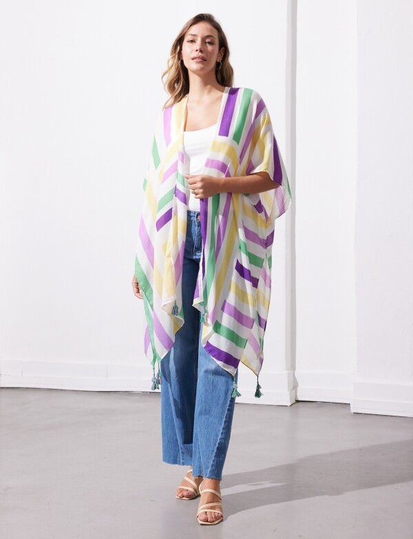 Kimono Lineas MULTI/VIOLETA