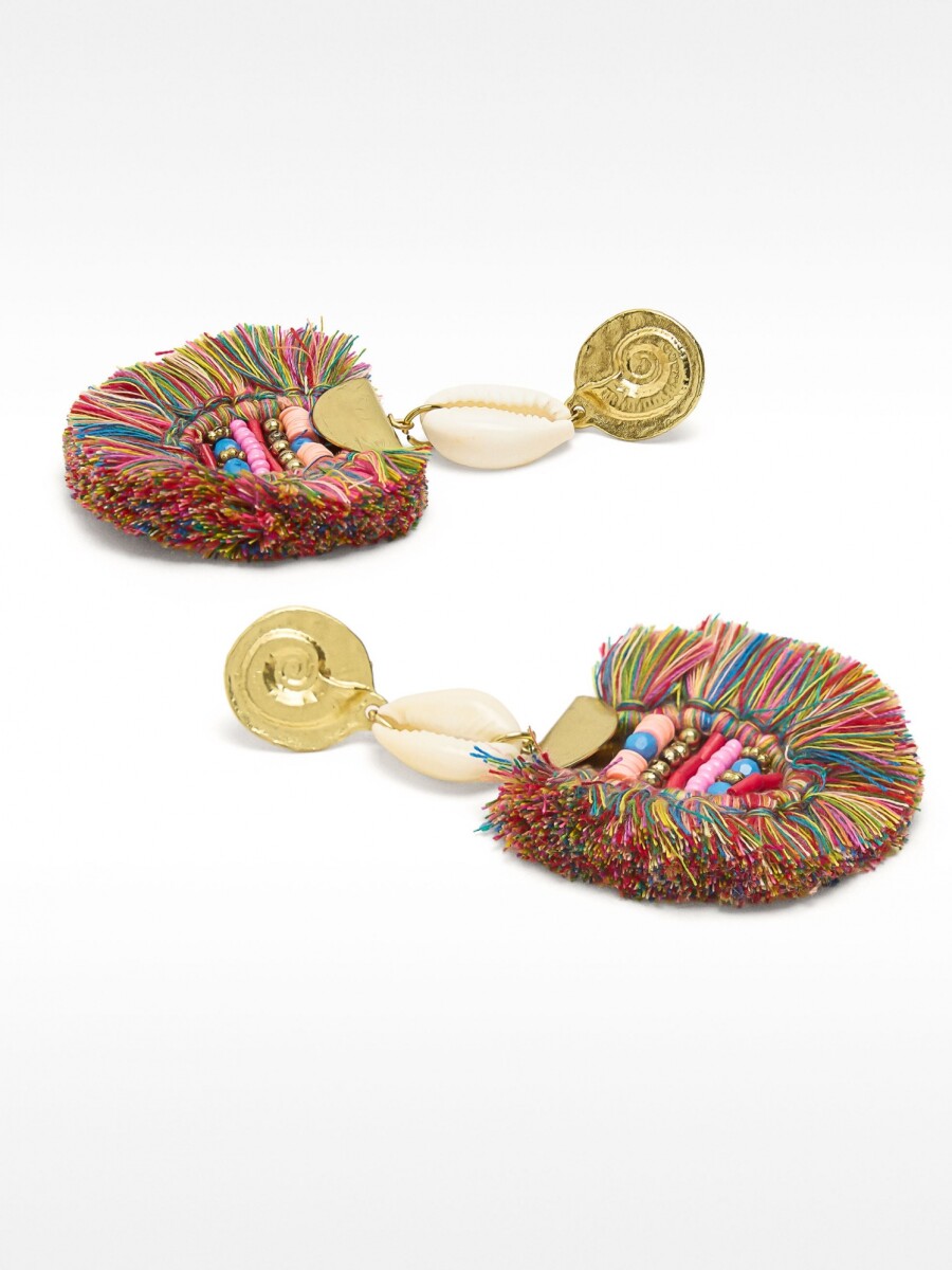 Pendientes Con Flecos Multicolor multicolor