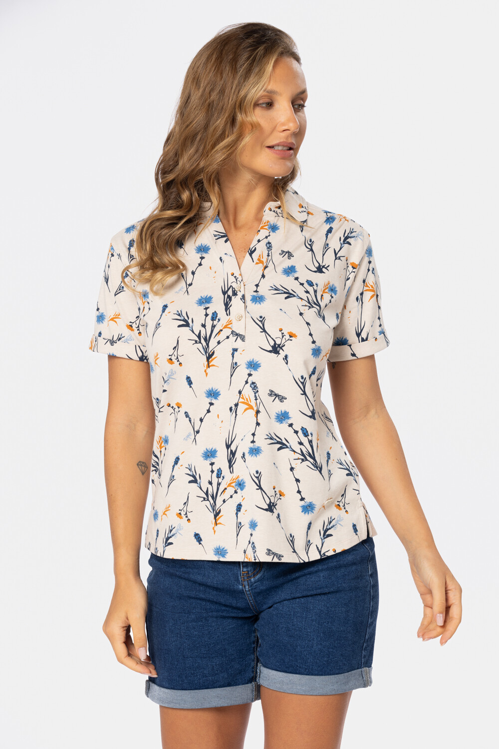 CAMISA ESTAMPADA Beige