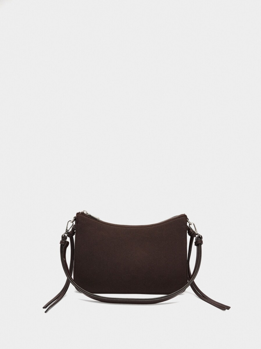 Bolso Bandolera Con Tiras Laterales - marron 
