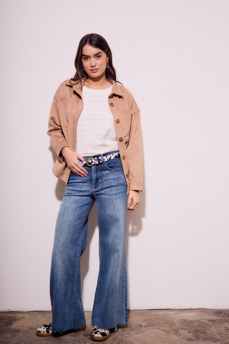 Sobrecamisa Gamuza Cuero Vegano Arena