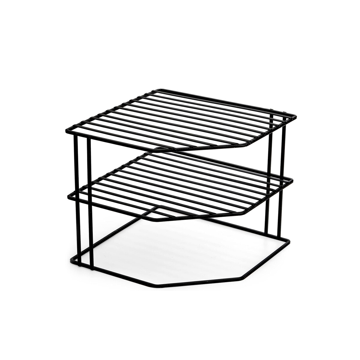 Organizador esquinero doble estante metal 