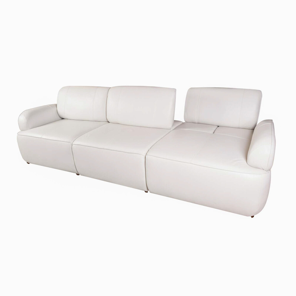 SOFA 4 CUERPOS CUERO-100-NATURAL NATURAL-BEIGE IRON MARFIL