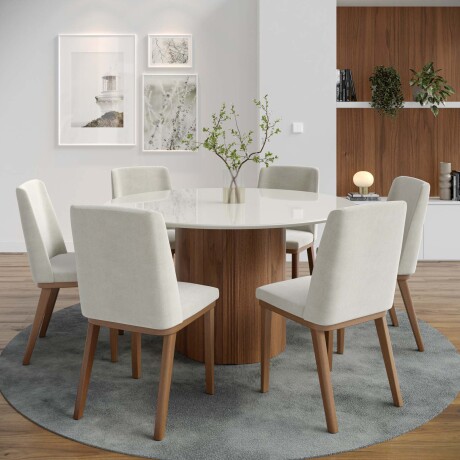 MESA DE COMEDOR MDF BLANCO IVETE