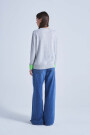 PULL COL ROND CONTRASTE Gris