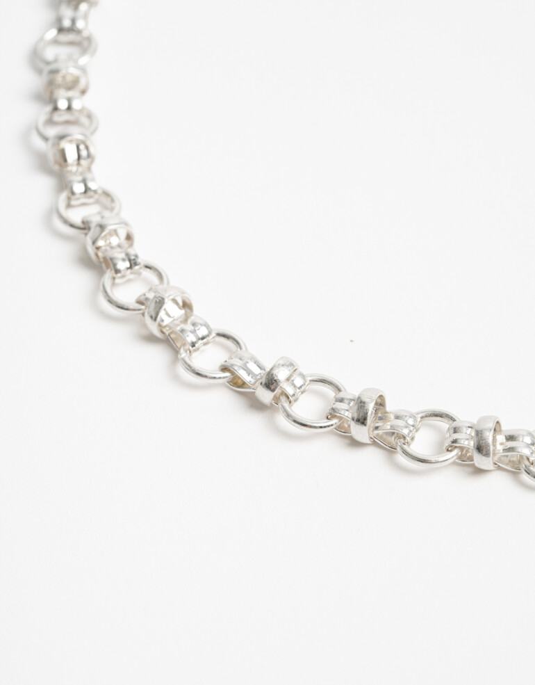 Collares Cortos Metal Collar Corto Cadena Metal - Plateado Plata Cepillada Mate