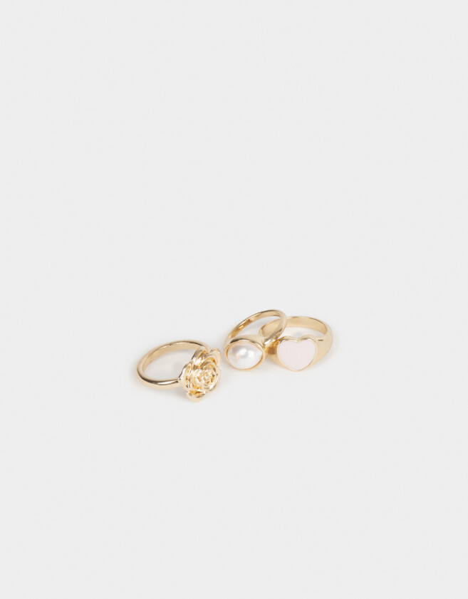 Sets Anillos Con corazón Set De Anillos - Dorado