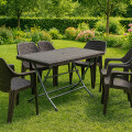 Set Mesa plegable + 6 Sillas Babel Negro