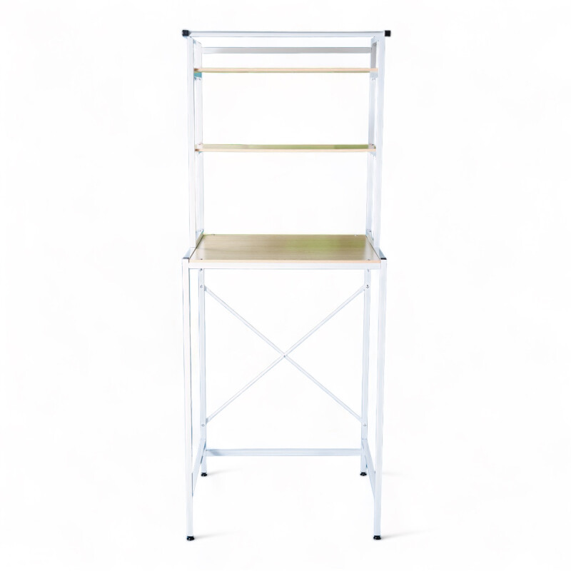 Mueble Hierro y Madera Racks Sobre Lavarropa, Ancho 70cm Blanco