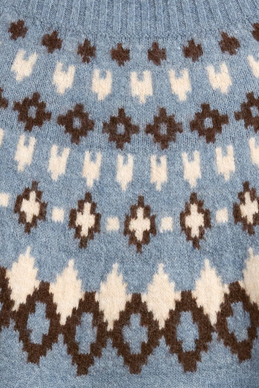 Buzo Polera Fairisle Mujer Mineral Blue 293