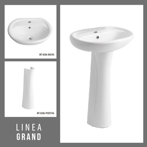 JUEGO DE BACHA Y PEDESTAL BLANCO