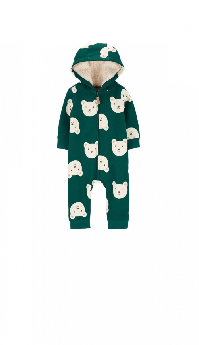 Enterito Carters Con Capucha Ositos Verde RN 