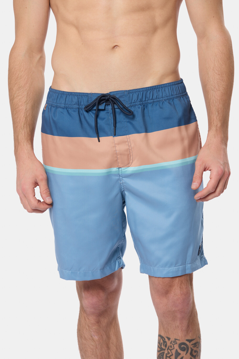 BERMUDA DE BAÑO RAYADA Azul