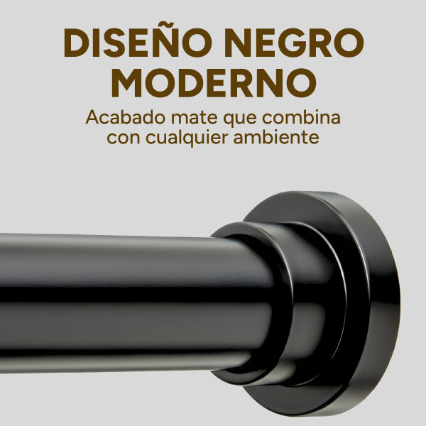 Barrote Extensible Para Cortina Metal 91-137Cm Con Punteros Color Negro