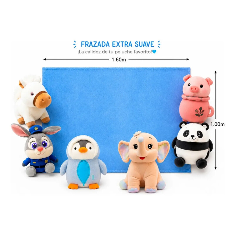 Manta De Apego Peluche C/Frazada 1.60m X 1.00m Inf. Caballo
