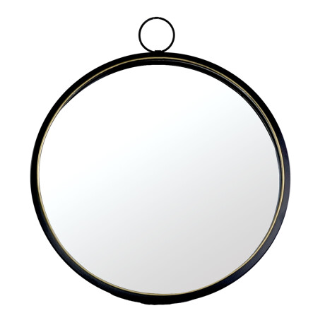 ESPEJO REDONDO 50CM MARCO METAL NEGRO C/DORADO ESPEJO REDONDO 50CM MARCO METAL NEGRO C/DORADO