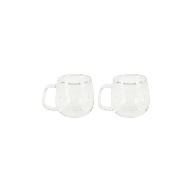 JUEGO DE TAZAS VIDRIO DOBLE PARED 200ML X 2UNDS Sin color