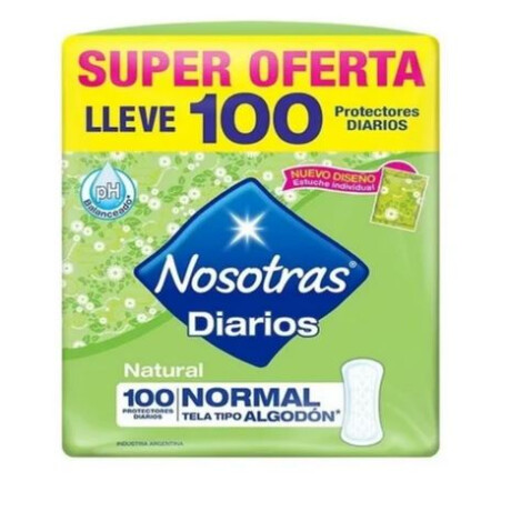 PROTECTORES DIARIOS NOSOTRAS 100 UNIDADES NORMAL PROTECTORES DIARIOS NOSOTRAS 100 UNIDADES NORMAL