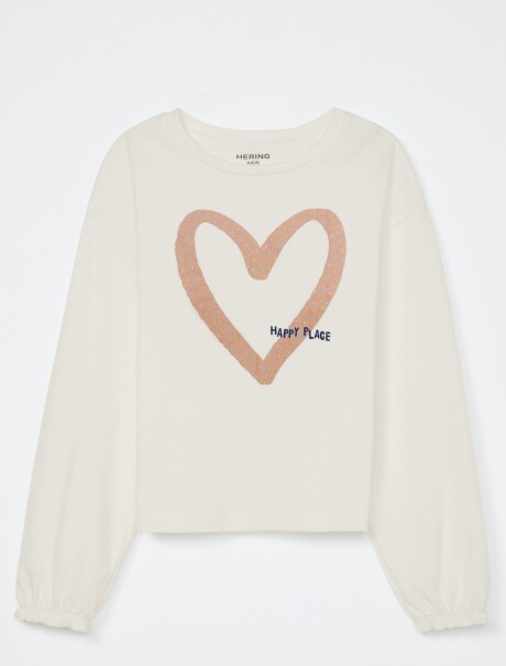 BLUSA INFANTIL CON ESTAMPA BEIGE