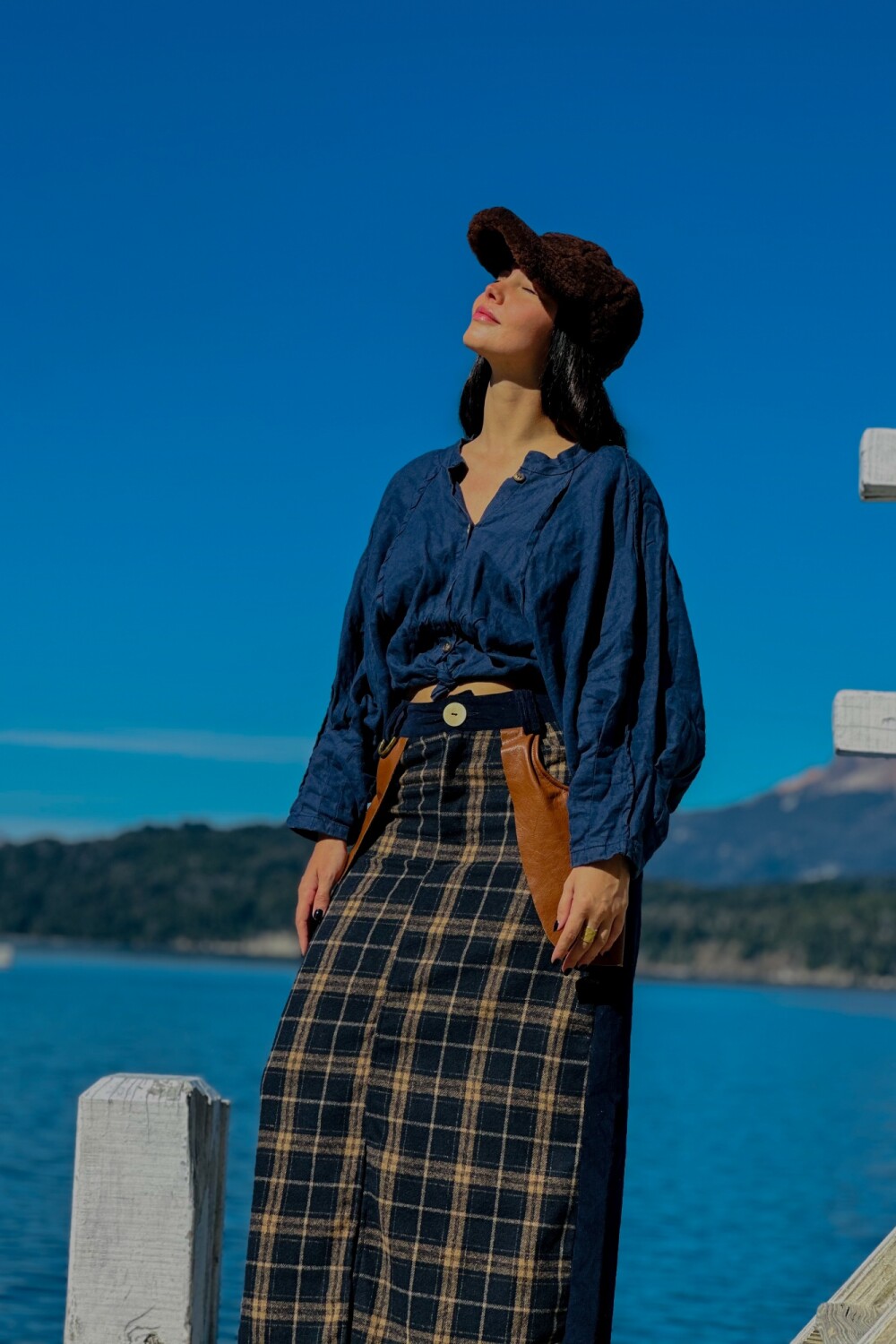 Tweed Skirt Base Azul