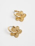Aros Argollas Flores Aros Argollas De Metal - Dorado