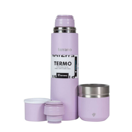 Kit Termo Acero Bala 750Ml + Mate Folkie Lila