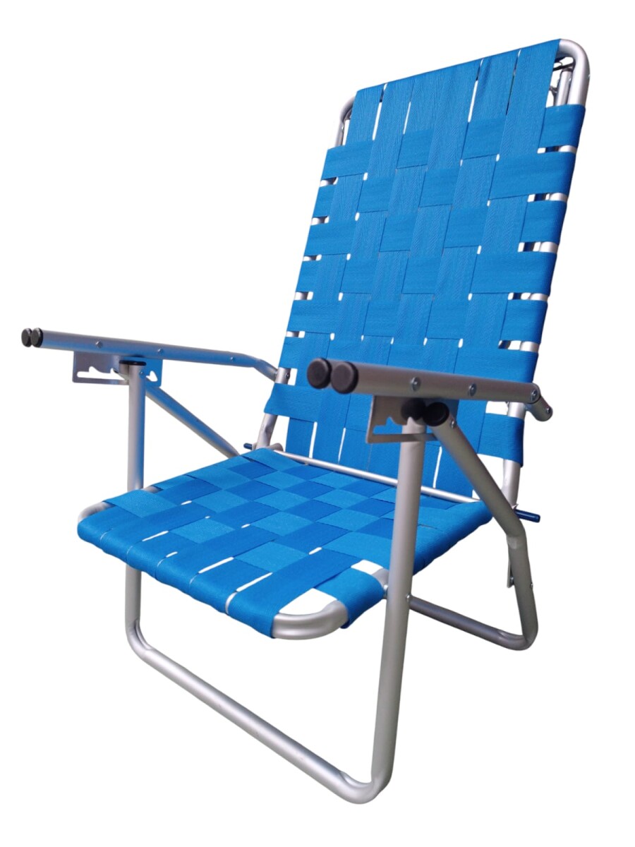 Reposera Baja Aluminio Reforzado 5 Posiciones - Azul 