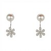 Caravanas Colgantes Perlas Flor- Plata 925 -CA4085 conperla