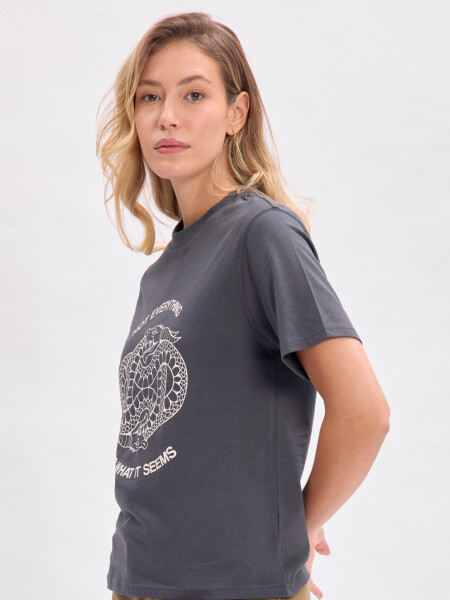 Remera estampa Serpiente Gris