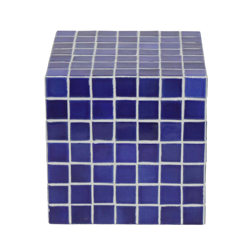 MESA LATERAL CERAMICA AZUL EGEO