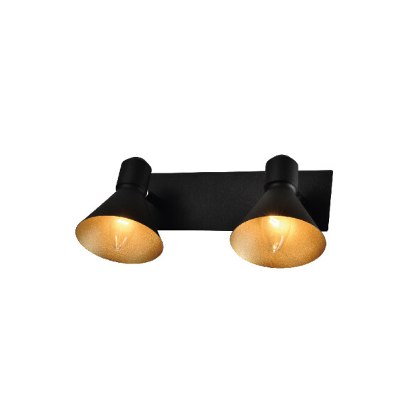 Spot de pared tipo campana negro de 2 luces 2XE14 IX9750