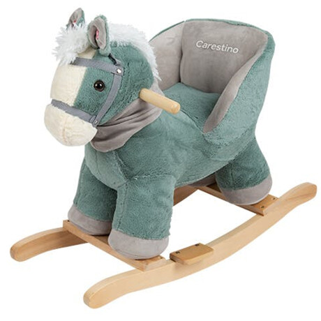 Mecedor de Peluche Carestino con Base de Madera Verde agua