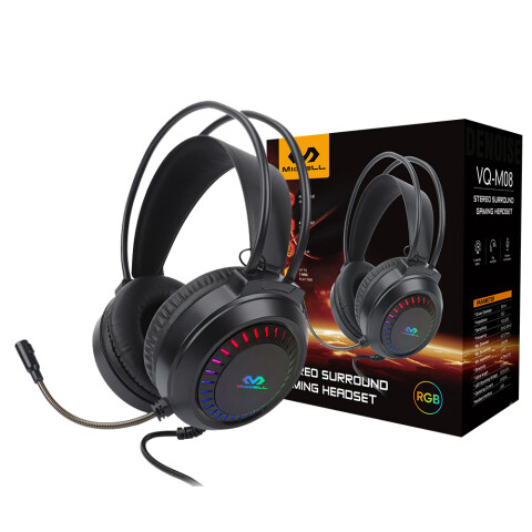 Auriculares MICCELL GAMER Stereo Surround luces RGB Unica